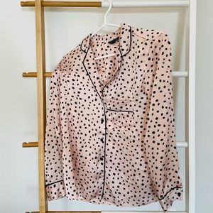 Topshop animal print pink pyjama blouse